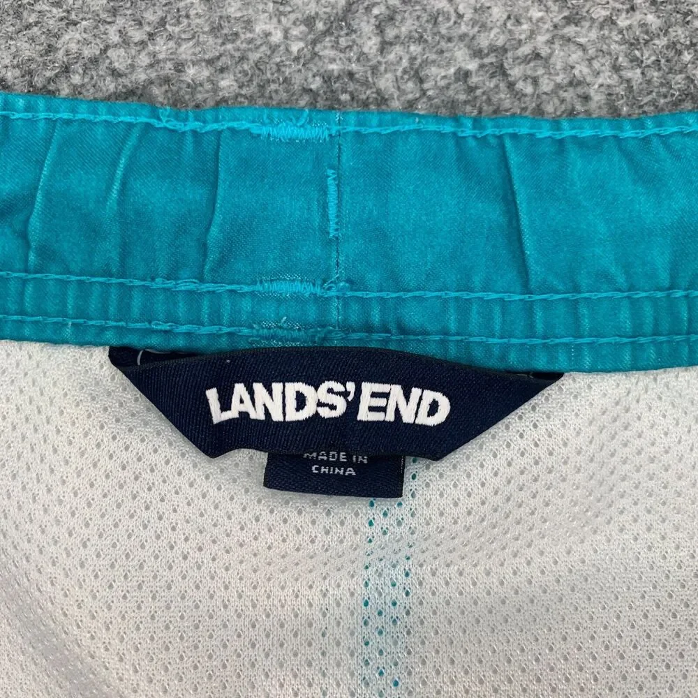 Lands End Swim Trunk Mens XL Extra Large Striped Drawstring Brief Lined *READ